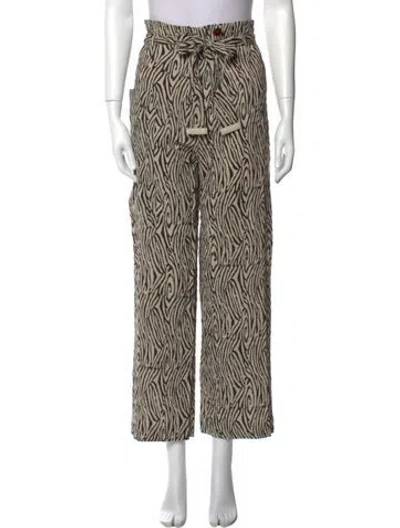 Pre-owned Nanushka Printed Straight Leg Pants In Neutral