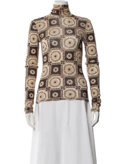 Pre-owned Nanushka Printed Turtleneck Top In Multi
