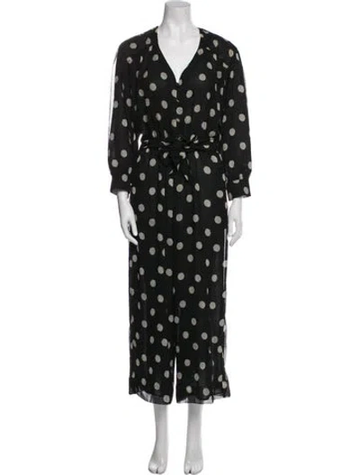 Pre-owned Nanushka Printed V-neck Jumpsuit In Black