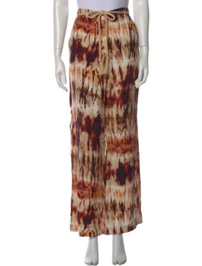 Pre-owned Nanushka Printed Wide Leg Pants In Brown