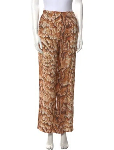 Pre-owned Nanushka Printed Wide Leg Pants In Neutral