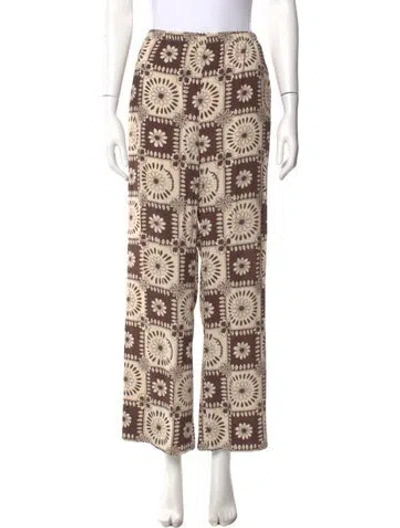 Pre-owned Nanushka Printed Wide Leg Pants In Neutral