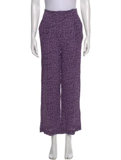 Pre-owned Nanushka Printed Wide Leg Pants In Purple
