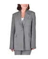 Nanushka Puppytooth Oversized Blazer In Gray