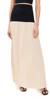 Nanushka Fluted Maxi Skirt In Butter/black