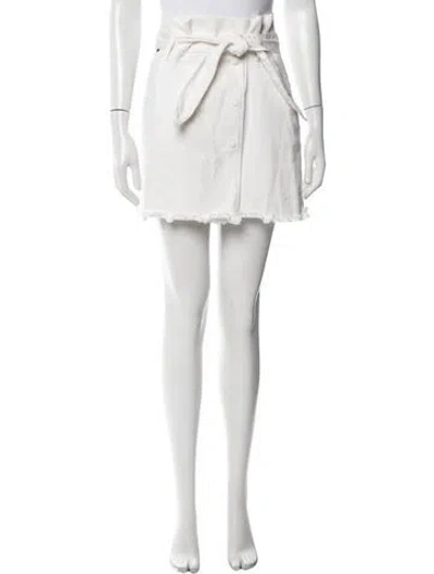 Pre-owned Nanushka Raw-edge Trim Mini Skirt In White