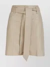 Nanushka Recycled Leather High Waist Shorts In Neutrals