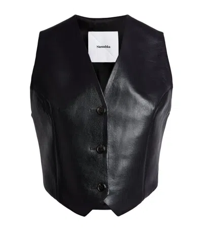 NANUSHKA REGENERATED LEATHER ARNONA WAISTCOAT