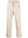 Nanushka Relaxed Fit Trousers With Elastic Waistband And Textured Fabric In Neutral