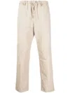 Nanushka Relaxed Fit Trousers With Elastic Waistband And Textured Fabric In Neutrals