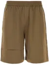 Nanushka Satin Remko Bermuda Shorts Featuring Pockets In 褐色