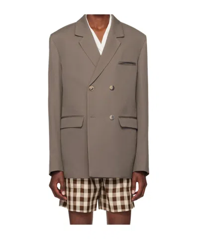 Nanushka Renan Double-breasted Blazer In Brown