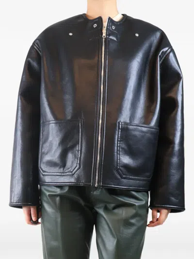 Pre-owned Nanushka Reversible Zip-fastening Jacket In Black