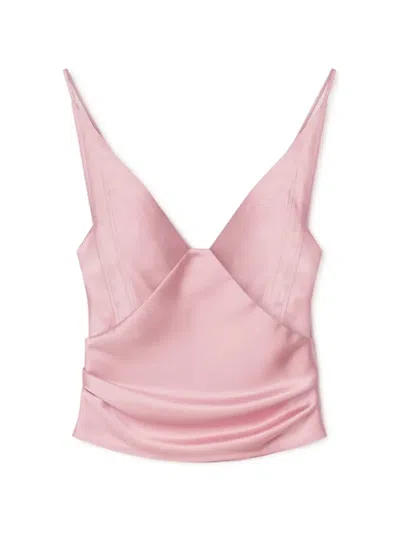 Nanushka Rheia Draped V-neck Sleeveless Top In Pink