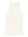 Nanushka Ribbed Button-placket Top In Neutral