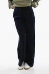 Nanushka Ribbed Cashmere Blend Palazzo Pants In Blue