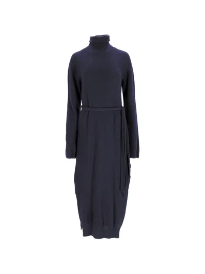 Pre-owned Nanushka Ribbed-knit Midi Dress In Blue
