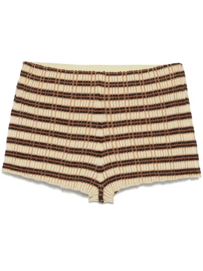 Nanushka Ribbed-knit Shorts In Green