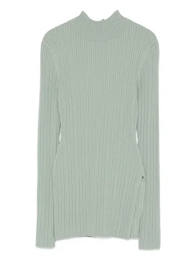 Nanushka Geripptes Rollkragenoberteil In Green