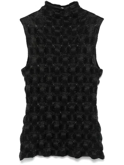 Nanushka Roll-neck Sleeveless Top In Black