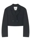 Nanushka Rony Double-breasted Cropped Blazer In Black
