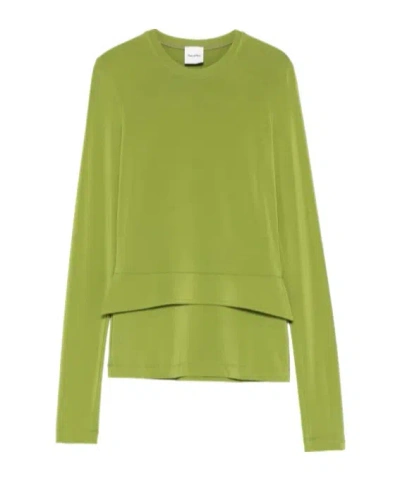 Nanushka Round-neck Long-sleeve Top In Red