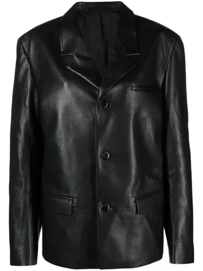 Nanushka Rox Regenerated-leather Blazer In Black