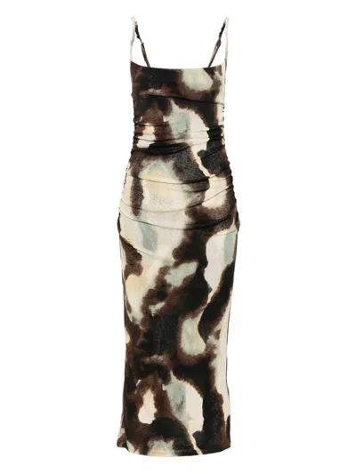 Nanushka Midikleid Mit Raffung In Multi