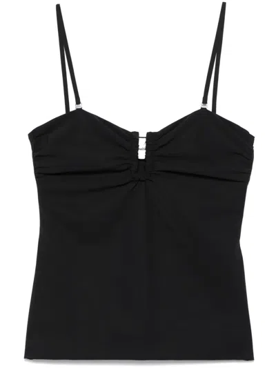 Nanushka Ruched-detail Tank Top In Black