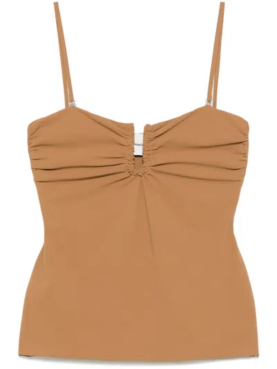 Nanushka Ruched-detail Top In Brown