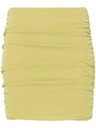 Nanushka Ruched Mini Skirt In Green