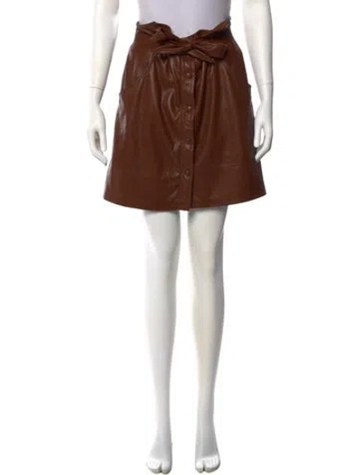 Pre-owned Nanushka Ruffle Embellishment Mini Skirt In Brown