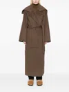 Nanushka Ruta Oversized Trench Coat With Shawl In Clay Brown In Multi