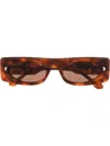 Nanushka Tortoiseshell-effect Rectangle Sunglasses In Brown
