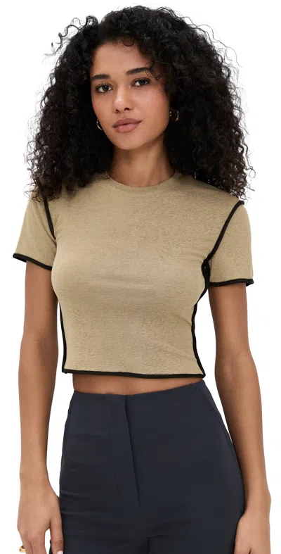 Nanushka Sabelle Top Sand/anthracite In Multi