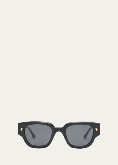 Nanushka Samui Acetate Square Sunglasses In Black