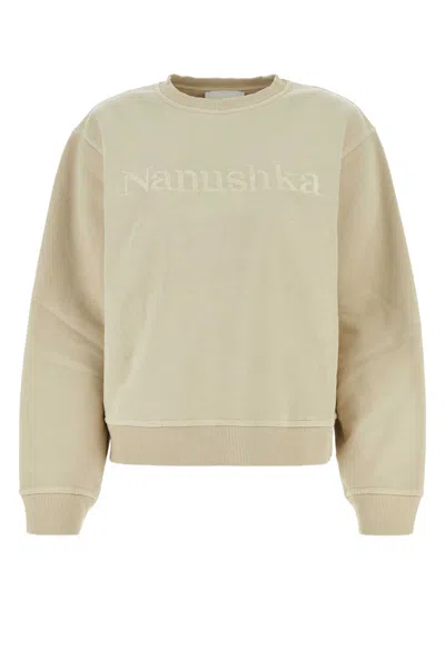 Nanushka Sand Cotton Sweatshirt In Shell