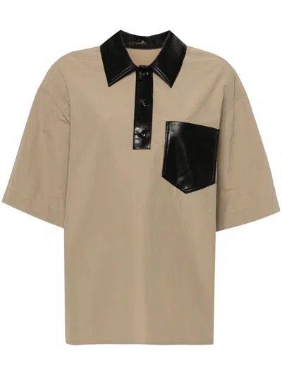 Nanushka Sanvy Drop-shoulder Polo Top In Green
