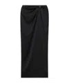Nanushka Satin Knotted Midi Skirt In Black