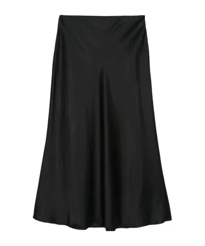 Nanushka Satin Midi Skirt In Transparent
