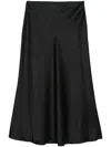 Nanushka Satin Midi Skirt In Schwarz