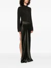 Nanushka Satin-paneled Asymetrical Maxi Dress In Black
