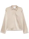 Nanushka Satin Polo Top In Neutrals