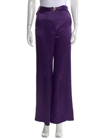 Pre-owned Nanushka Satin Wide Leg Pants In Purple