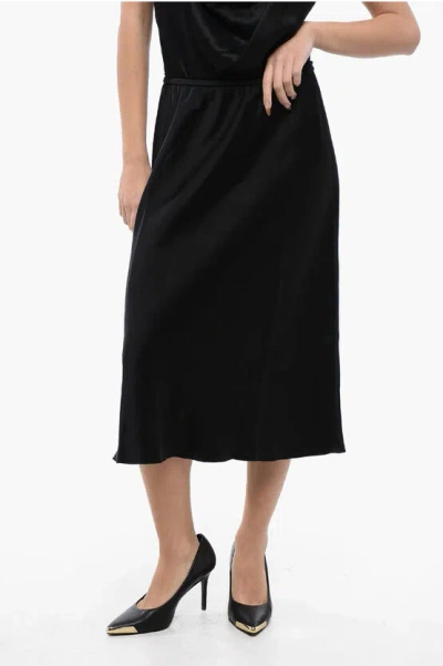 Nanushka Satin Zarina Skirt With Elastic Waistband In Black