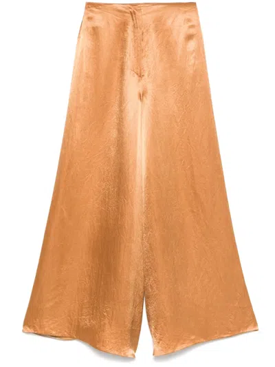 Nanushka Satined Trousers In Brown