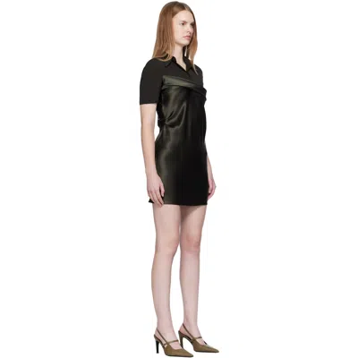 Nanushka Satin-paneled Mini Dress In Black
