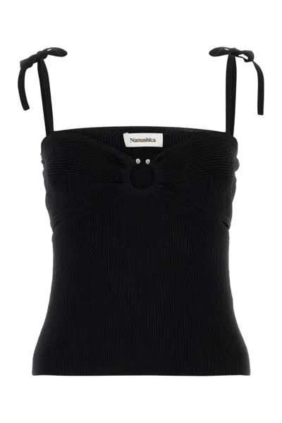 Nanushka Savera Stretch Viscose-blend Top In Black