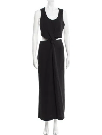Pre-owned Nanushka Scoop Neck Long Dress In Gray