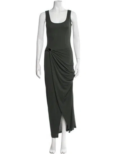 Pre-owned Nanushka Scoop Neck Long Dress In Green